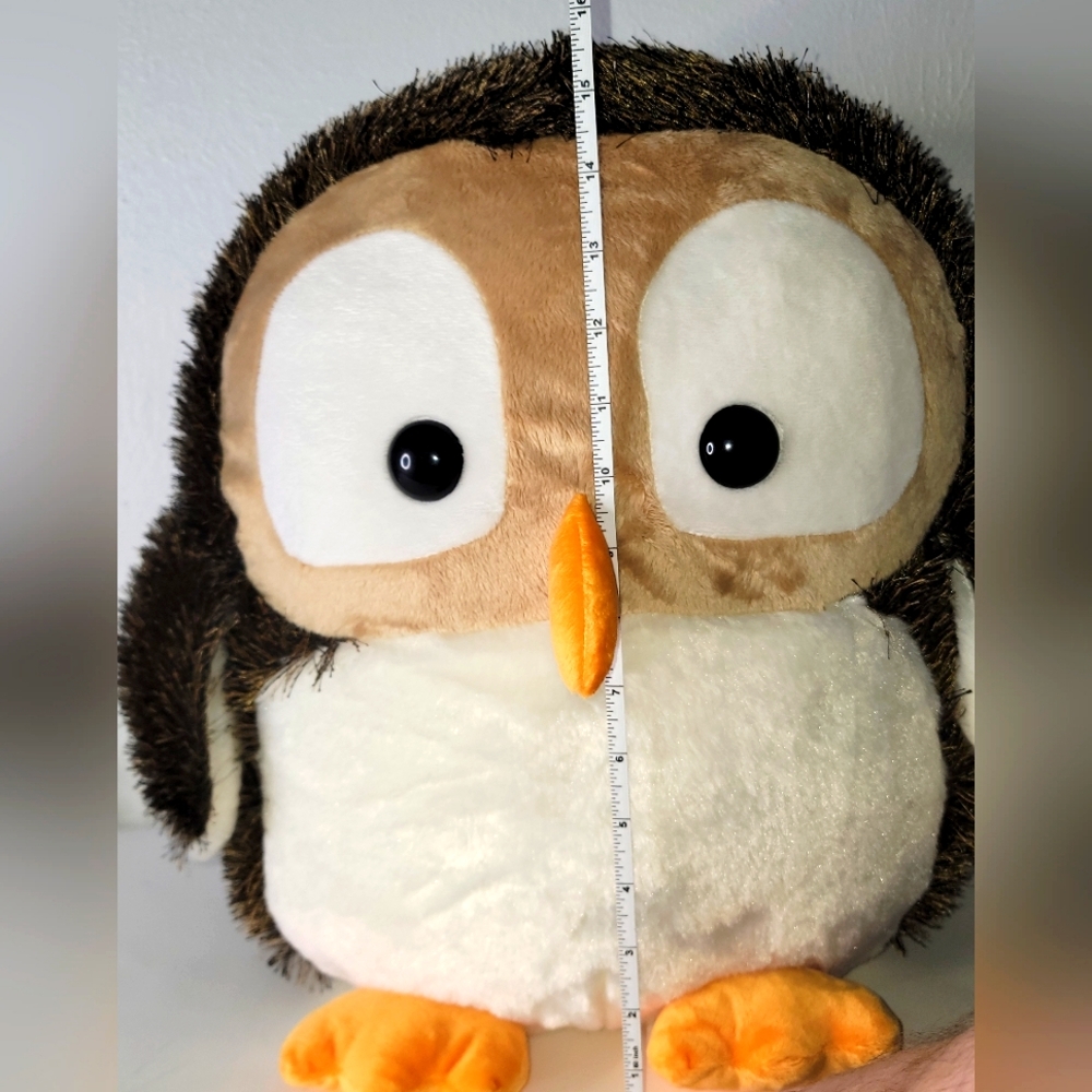 Large Owl Plush 16" H x 16" W - Picture 7 of 8